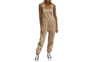 Ebifin Women's Fleece Warm Overalls Winter Loose Casual Jumpsuits with Pockets