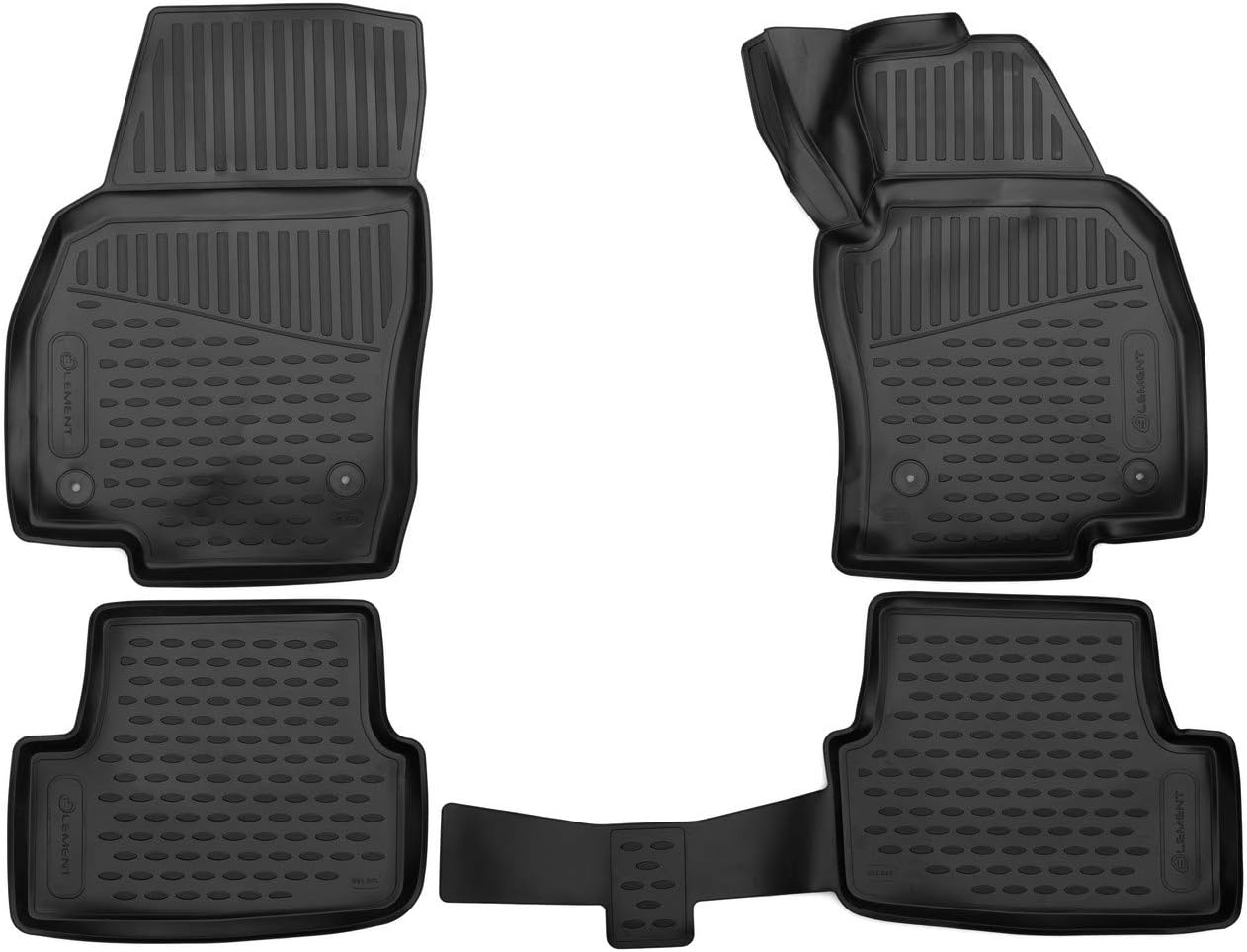 Element Tailored Custom Fit 3D Rubber Floor Mats for 3VOLKSWAGEN Polo, 2018-
