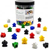 AiFanS 144 Pieces Meeples Game Tokens, 6 Colors Board Game Pieces | Opaque Plastic, Convenient Portable Storage Box,for Counting and Sorting,Sensory Bin Fillers