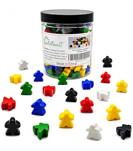 Lot De 144 Pions Meeples Translucides – 6 Couleurs – Boîte Portable – Accessoires Pour Jeux De Société