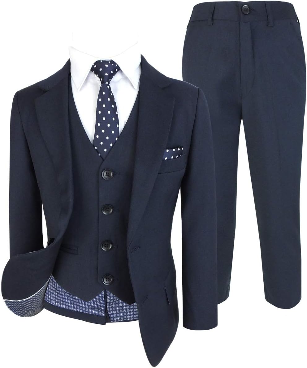 Cocktail Italian Design All in One Boys Suits 6 Piece Formal Wedding Complete Set