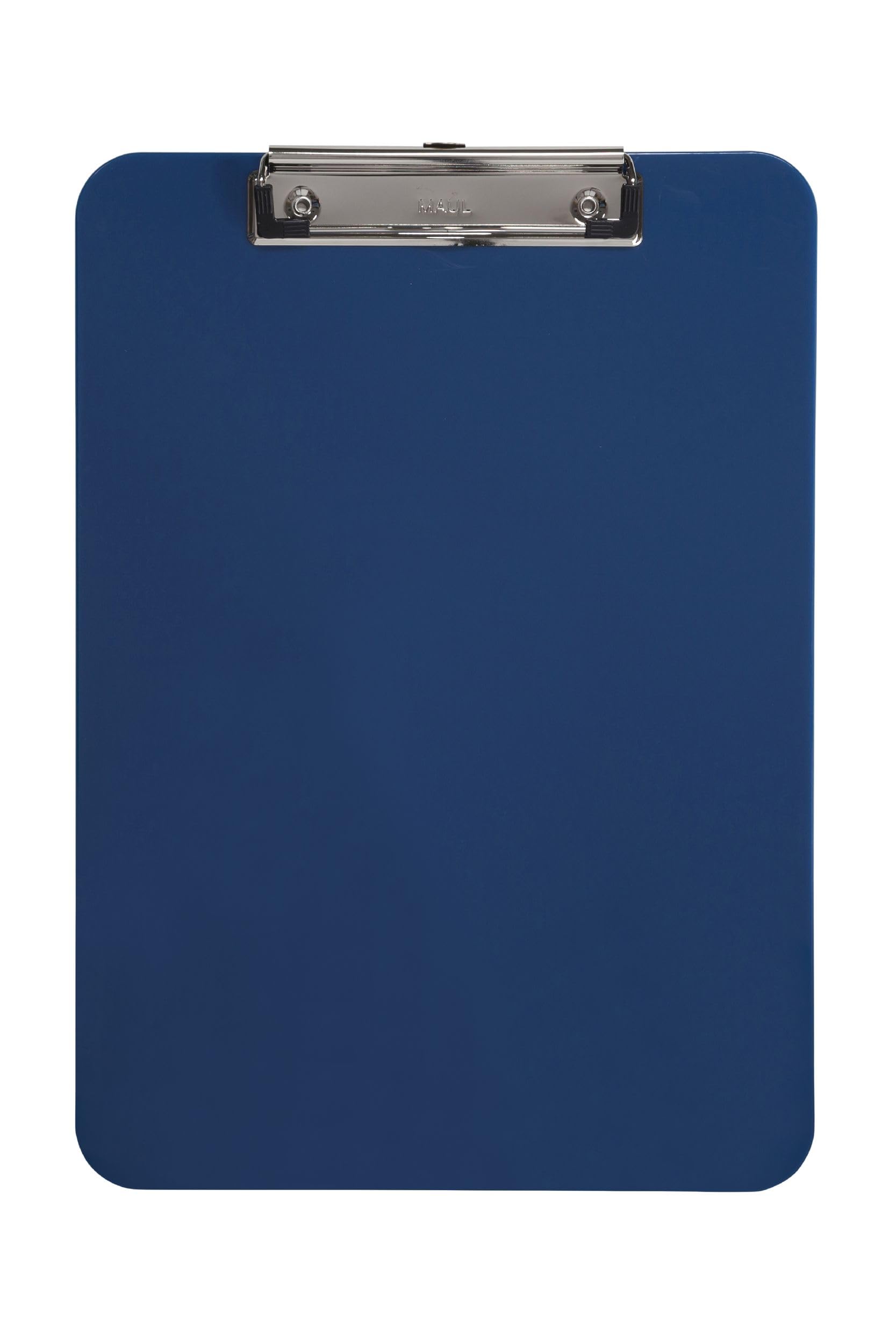 Maul Clipboard, Din A4 Portrait, Plastic, 8 mm Clamping Width, 3 mm Board Thickness, Blue
