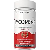Bloofah Lycopene Supplements for Men 500mg - Natural Tomato Fruit 10:1 Extract - Non-GMO Lycopene Supplement for Prostate, Skin & Antioxidant Support - (60 Count (Pack of 1))