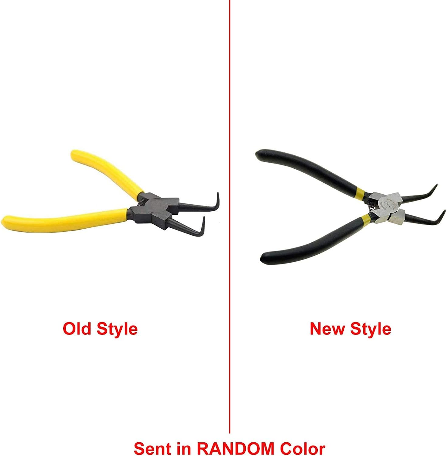 WOOSTAR 90 Degree Tip Yellow Grips Internal Bent Circlip Plier, Bent-nose - Image 3