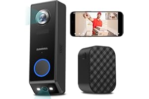 ZUMIMALL Dual Lens Doorbell Camera Wireless with Chime, 2K HD Video Doorbell Wireless Battery Solar Powered, 3MP Color Night Vision, Humanoid Alerts, No Monthly Fees, Wireless/Wired Installation
