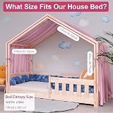 Vicloon Bed Canopy 100% Cotton Muslin Dark Pink 135x360cm Kids Bedroom view 2