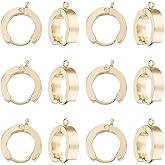 UNICRAFTALE 12 Pcs Stainless Steel Huggie Hoop Earrings Findings, 15mm Golden Round Ring Earrings, Hypoallergenic, DIY Jewelry Making