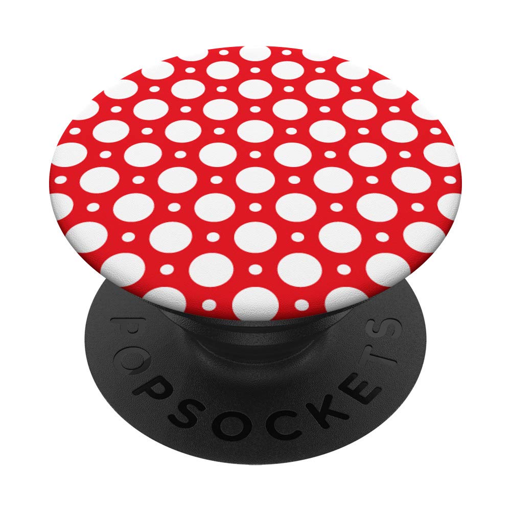 Cute Valentine' day red polka dot patter - gift idea for mom PopSockets PopGrip: Swappable Grip for Phones & Tablets