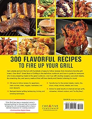 Char-Broil Great Book of Grilling: 300 Tasty Recipes for Every Meal: Delicious Appetizers, Meat, Veggies & More (Creative Homeowner) Over 300 Mouthwatering Photos & Easy-to-Make Recipes for Your Grill