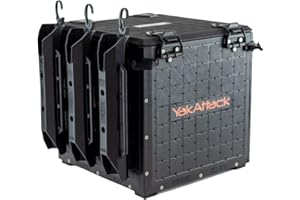 YakAttack BlackPak Pro 13" x 13" Fishing Crate with 3 Rod Holders - Black | Compact Tackle Storage Box & Gear Organizer for Kayaks | Lightweight, Durable & Customizable Marine Accessory | Made in USA