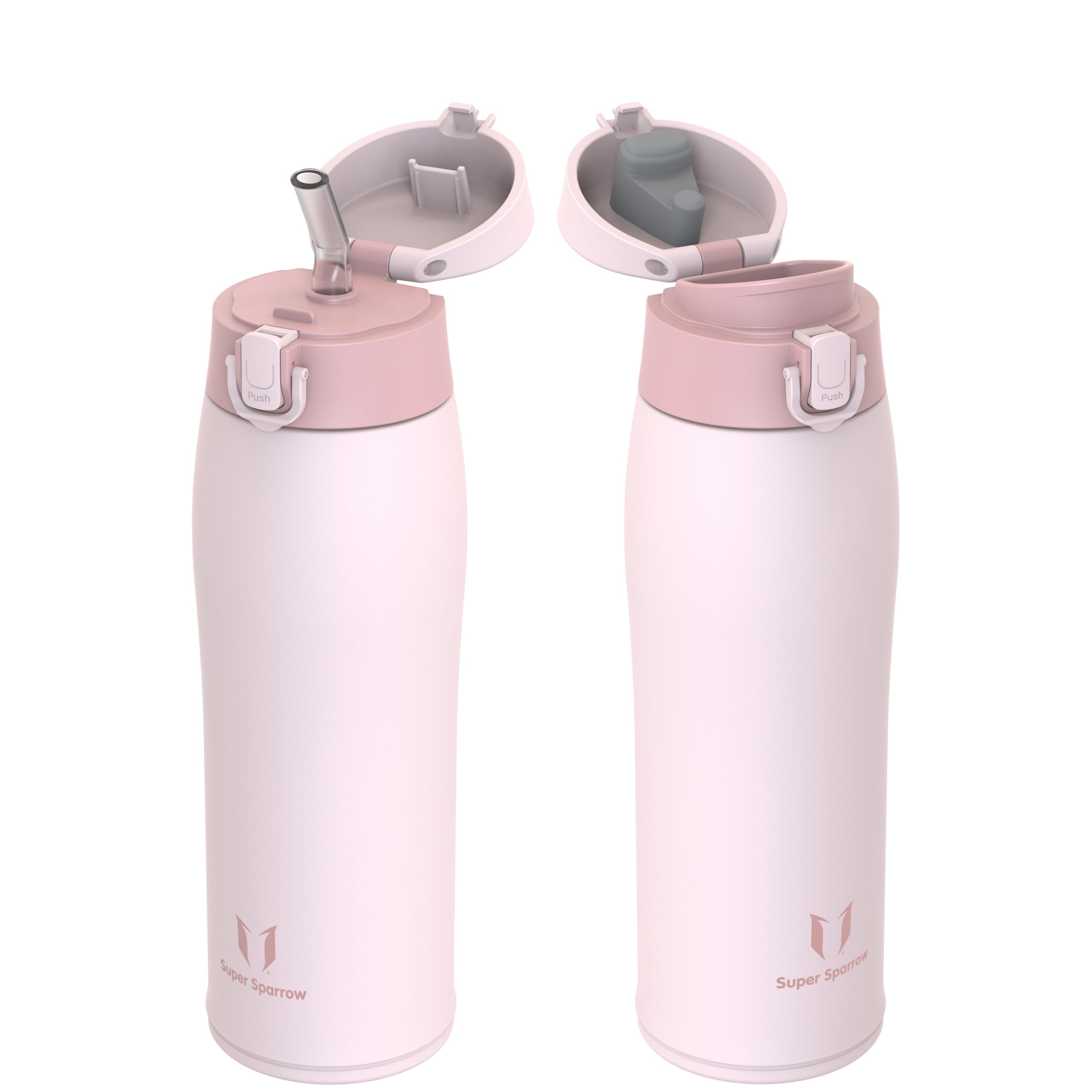 Super Sparrow Water Bottle Stainless Steel 18/8 - Travel Mug - 750ml - Insulated Metal Water Bottle - BPA Free - Leakproof Drinks Bottle