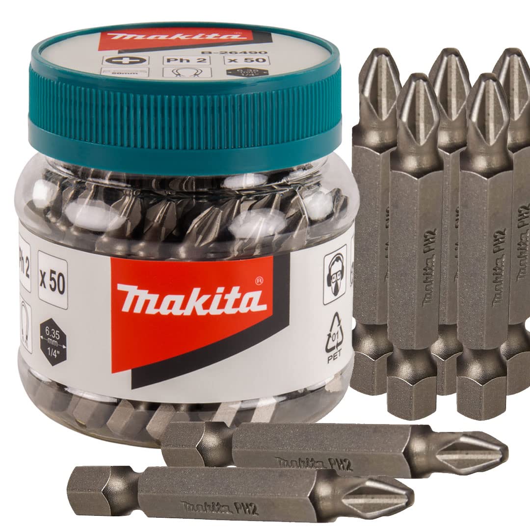 Makita B-26490 50 Piece Screw Bits PH2x50mm