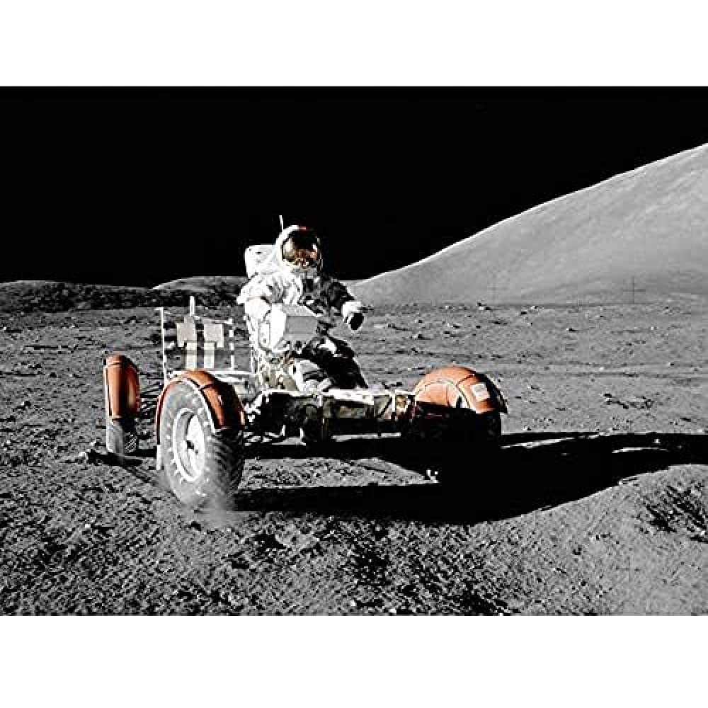 Space NASA Apollo 17 Lunar Rover Vehicle Moon Photo Art Print Canvas Premium Wall Decor Poster Mural