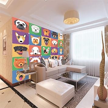 Fotomurales De Pared 3d Perro Lindo Papel Tejido No Tejido