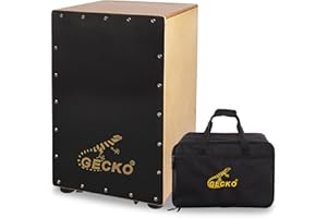 GECKO Cajon BOX Drum-Wooden Percussion Box musical instrument bass drum box acoustic box drum beat box with Internal Adjustab