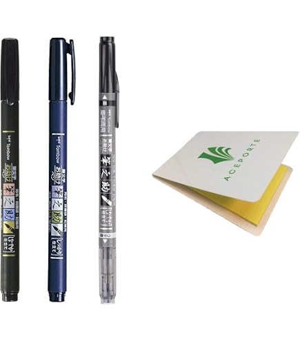 Set De 3 Feutres Pinceaux Tombow Fudenosuke - Pointe Dure, Souple Et Gris | Parfait Pour Lettering Et Croquis