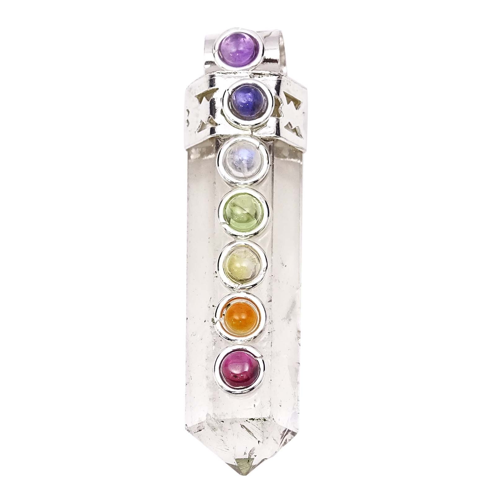 Harmonize Pencil Reiki Healing Stone Spiritual Stone Quartz Clear Crystal Gemstone Wand 7 Chakra Pendant