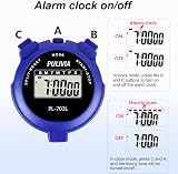 PULIVIA Digital Stopwatch Timer with Clock Calendar Alarm Blue view 3