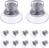 Flintronic 12 Pcs 25mm Clear Suction Cups Knurled Nut Window Suckers