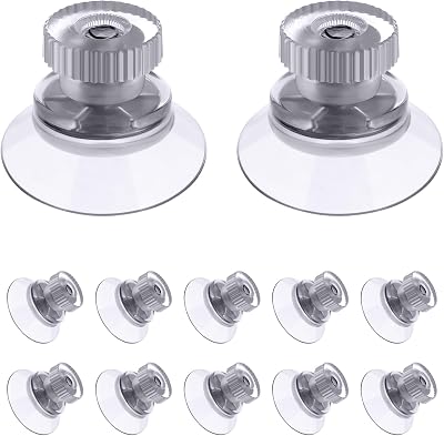 Flintronic 12 Pcs 25mm Clear Suction Cups Knurled Nut Window Suckers