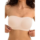 Cuteio Wireless Strapless Bras for Women, S-2XL, Seamless Bandeau Bralette with Light Padding, Anti-Slip Tube Top Bra