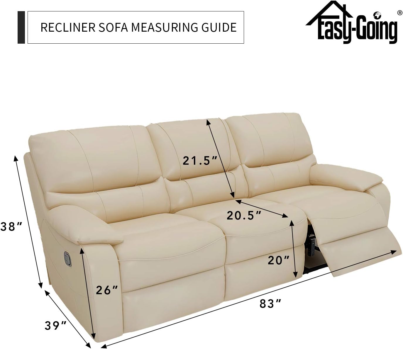 Easy-Going 8 Pieces Recliner Sofa Stretch Sofa Slipcover Sofa Cover Furniture Protector Couch Soft with Elastic Bottom Kids, Spandex Jacquard Fabric Small Checks Light Gray: Home & Kitchen