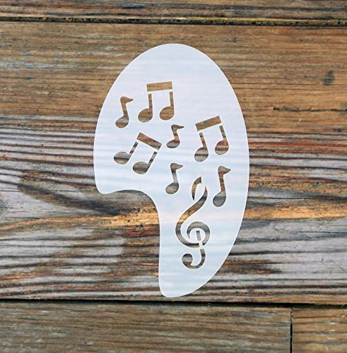 Musical Notes Left Side Face Paint Stencil approx 12cm x 8cm Washable
