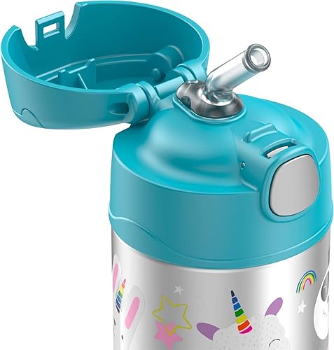 THERMOS 12 Ounce Funtainer Kids Straw Bottle, Magical Unicorn in