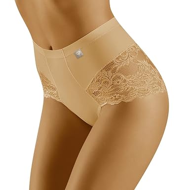Wolbar WB406 Dame Unterhose Slip Hoher Bund Spitze Unterwäsche