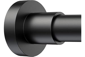 BRIOFOX Shower Curtain Rod Adjustable 18-78 Inch, Stainless Steel Spring Tension Shower Rod No Drilling Non Slip, Matte Black