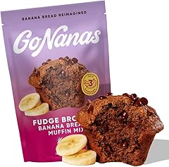 GoNanas Fudge Brownie Oat Flour Banana Bread Mix, Suitable for Plant Based Vegan Diets, Gluten Free Dairy Free Snacks, Health