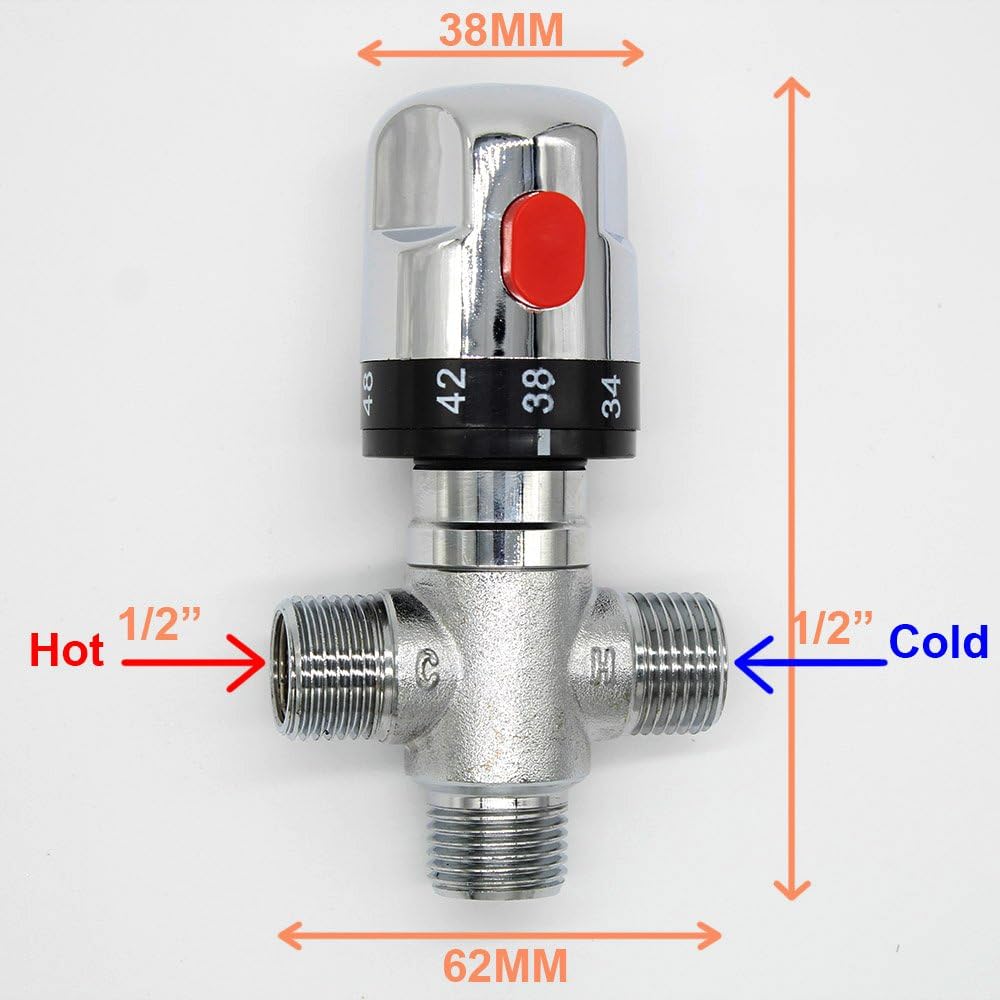thermostatic shower taps bar outlet mixer mixing valve bathroom accessories, 1/2 pollice - Image 4