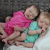 GYCV Reborn Dolls Twins Cheap 18 Inch Real Looking Newborn Baby Dolls Full Body Silicone Realistic Baby Dolls Real Life Babies Girl That Look Real Lifelike Babies Birthday Gifts Set for Kids