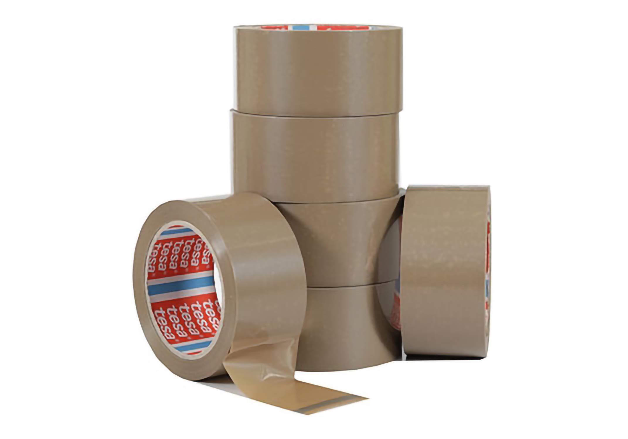 Tesa 4280 Cardboard Closure Tapes, PP Support, Synthetic Rubber Mass Adhesive, 43μm, 66 m x 50 mm, Havana, Pack of 36 Pieces