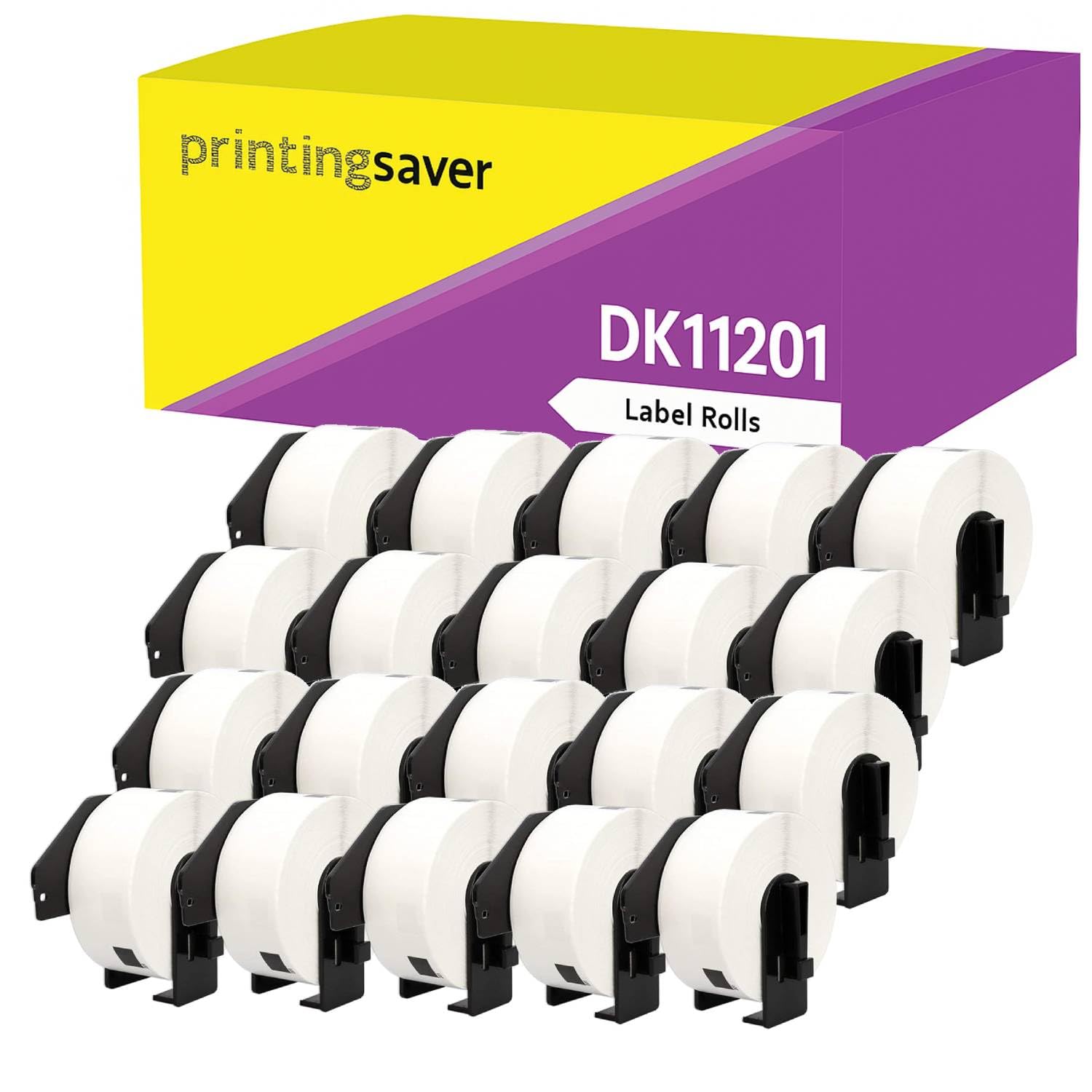 20 Rolls Compatible DK-11201 Address Labels, 29 x 90 mm, 400 Labels/Roll, White — Bulk Pack — for Brother P‑Touch QL-500 to QL-1060N