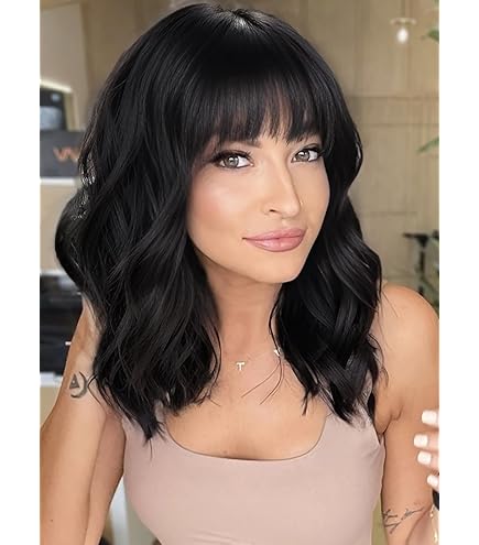 Amazon.com : Aokiya Bob Wavy Wigs for Women Reddish Caramel  display picture 3