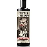 Polished Gentleman Refreshing Beard Shampoo and Face Wash with Peppermint Tea Tree and Argan Oil - for Thicker and Softer Beard (16 oz)