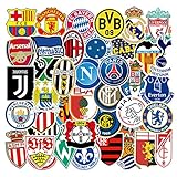 Football Club Logo Laptop Stickers,50psc Soccer Club Stickers Waterproof Vinyl Decal Sticker for Phone,Compute,Cars,Bicycles,PS4, Xbox ONE. (Football Team)
