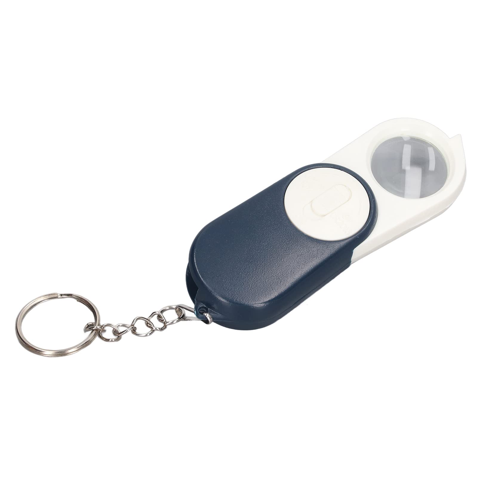 Risegun Magnifying Glass with Light, 10X Lighted Magnifying Glass Handheld Pocket Magnifier Double Layer Lenses Folding Handheld Mini Magnifier Keyring for Reading, Inspection