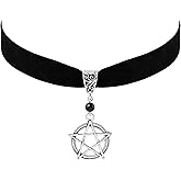Sacina Gothic Pentagram Choker Necklace, Zinc Alloy Pentagram Pendant, Goth Jewelry for Women, Christmas Gift for Women