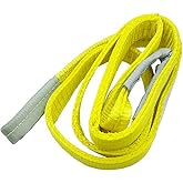 Indusafe 2”x9FT Lift Sling Straps, 2 Ply Polyester Rigging Straps, 6200LBS Load Capacity Flat Eye-Eye Web Sling for Hoist, Tree Stumps, Heavy Duty Cargo