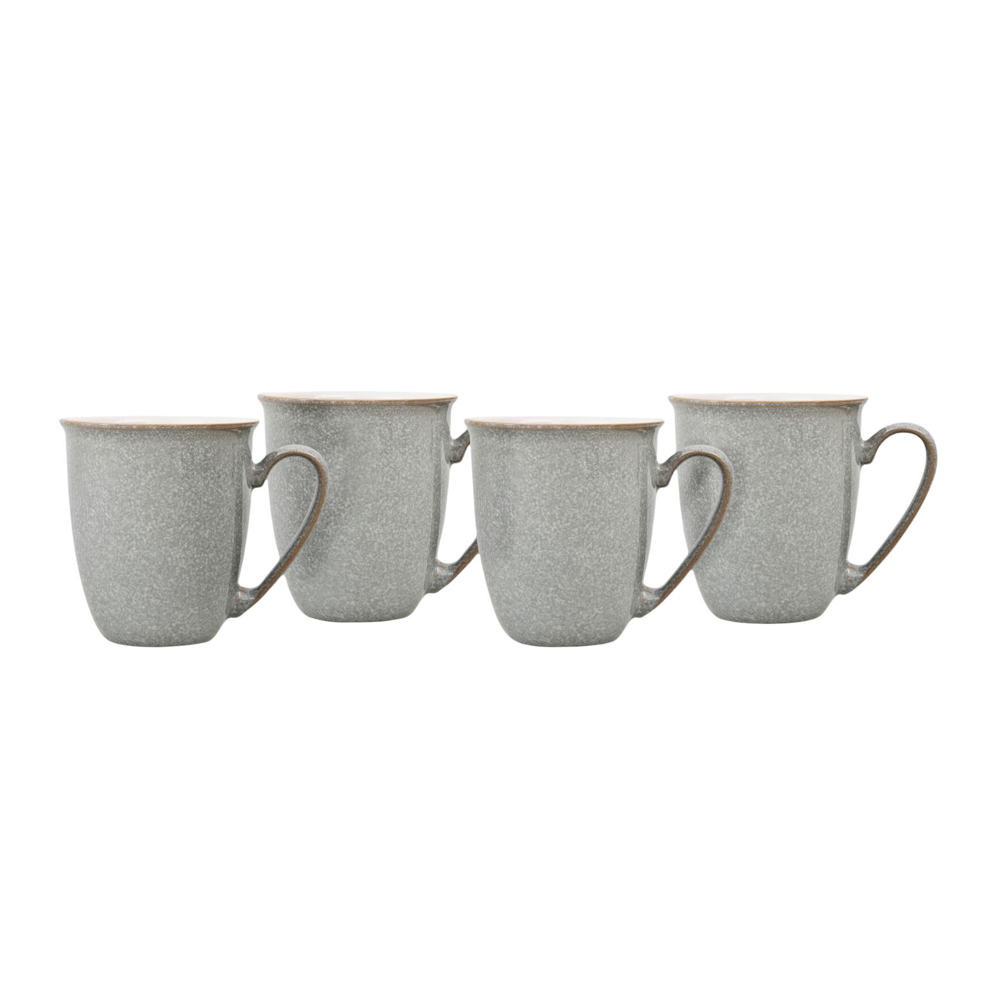 Denby - Elements Light Grey Coffee Mug Set of 4 - 330ml Stoneware Ceramic Tea Mug Set For Home & Office - Dishwasher Safe, Microwave Safe - Pale Grey, White - Chip Resistant — image 1