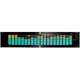 FLEXMAN Pro Audio Spectrum Analyzer, Dual Channel DSP 15 Band LED Digital Equalizer, DC5V 7~18V 0.5A 20Hz~20Khz Music Spectrum Level Light with Acrylic Shell
