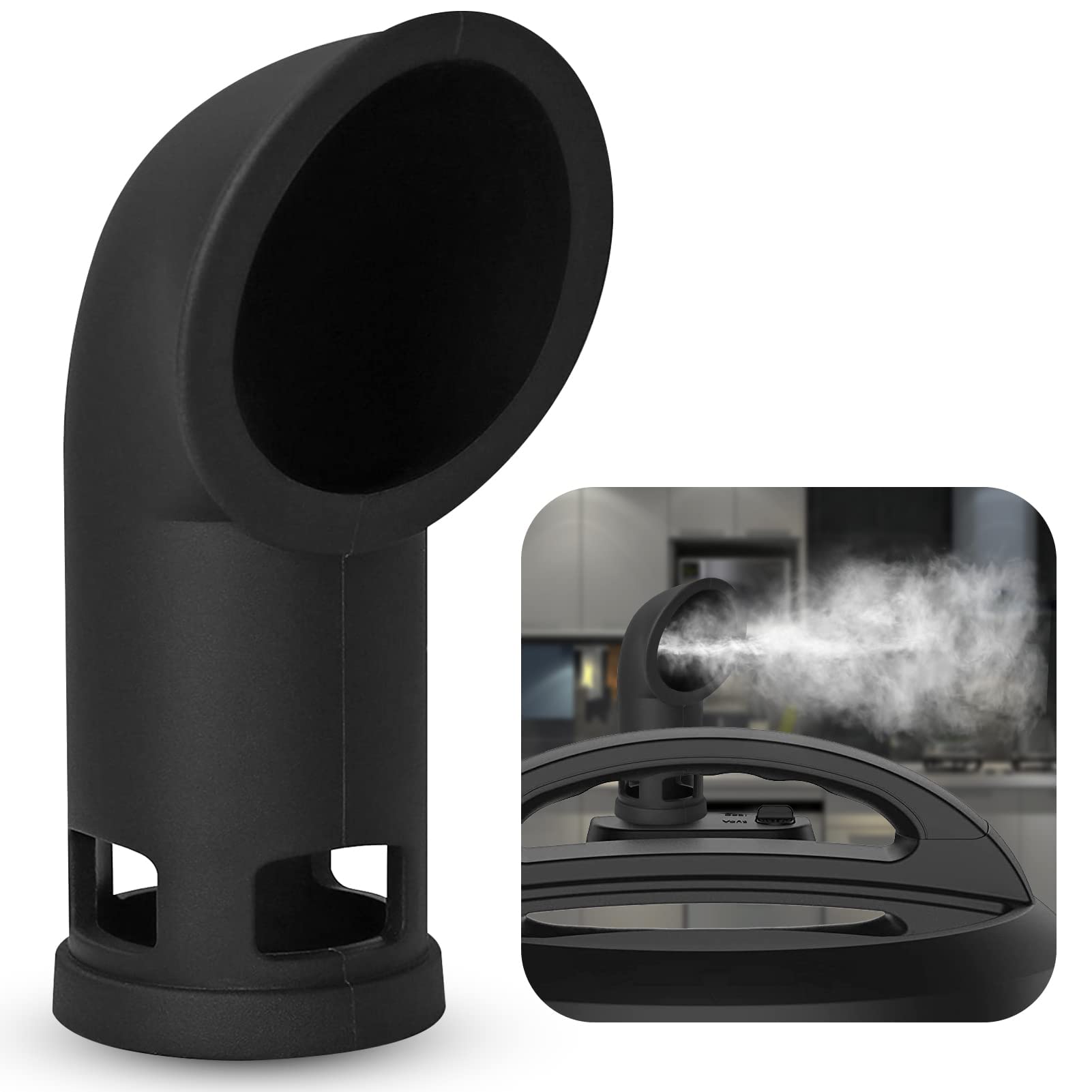 GXF Steam Release Diverter Silicone Black Steam Diverter Kitchen Accessories for Instant Pot DUO DUO Plus Smart Pressure Cooker, Compatible With Mini 3 Qt 5 Qt 6 Qt 8 Qt Pressure Valve (for DUO/Smart)