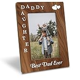 Dad Gifts from Daughter, Daddy Daughter Photo Frame, Holds 4 x 6 Inch Photo, Farmhouse Wooden Picture Frame Gift, Birthday Gifts for Daddy, Father's Day Gift, Family Photo Frame for Wall Table Decor