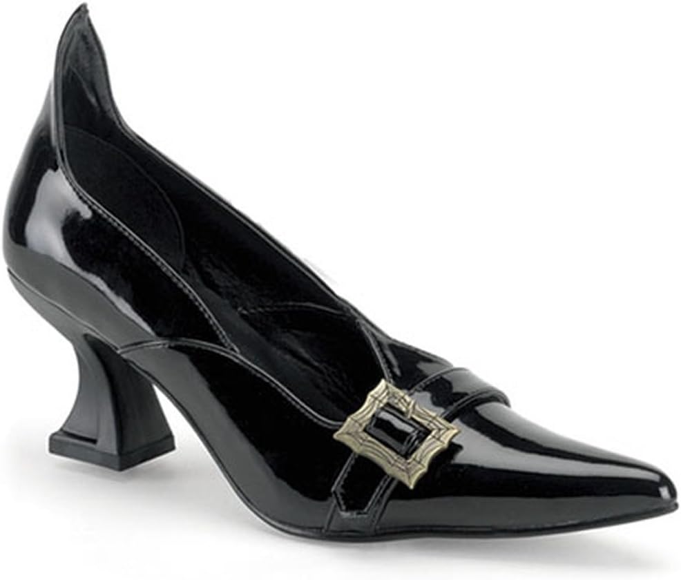 Funtasma Sexy High Heel Shoes 2 1/2 Inch Womens Pumps Witch Costume Accessory Black Pat