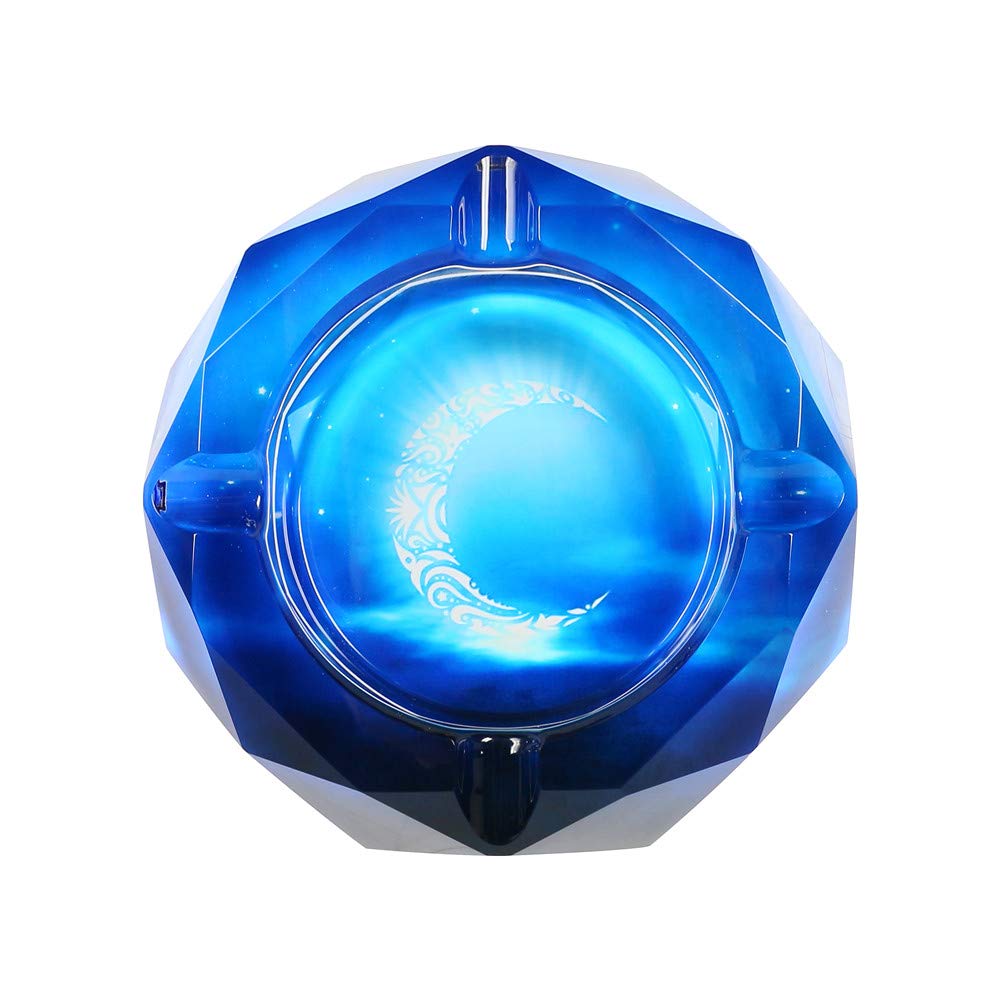 SEA or STAR Crystal Ashtray for Cigarettes Beautiful Decorations for Homes, Cafes, Bars (moon)