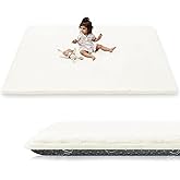 PaPaMat 1.5" Thick Baby Play Mat for Floor, 39x59 Playpen Mat, Pro Soft Flannel Foam Mats Toddler Infant Kids Crawling for Nursery Rug Playroom Living Room Waterproof Easy Care Non-Slip (Cream)