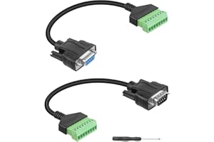 YANBORONSN DB9 Solderless Extension Cable, DB9 RS232 D-SUB Male & Female Serial Terminal Connector Signal Module (1Pair)