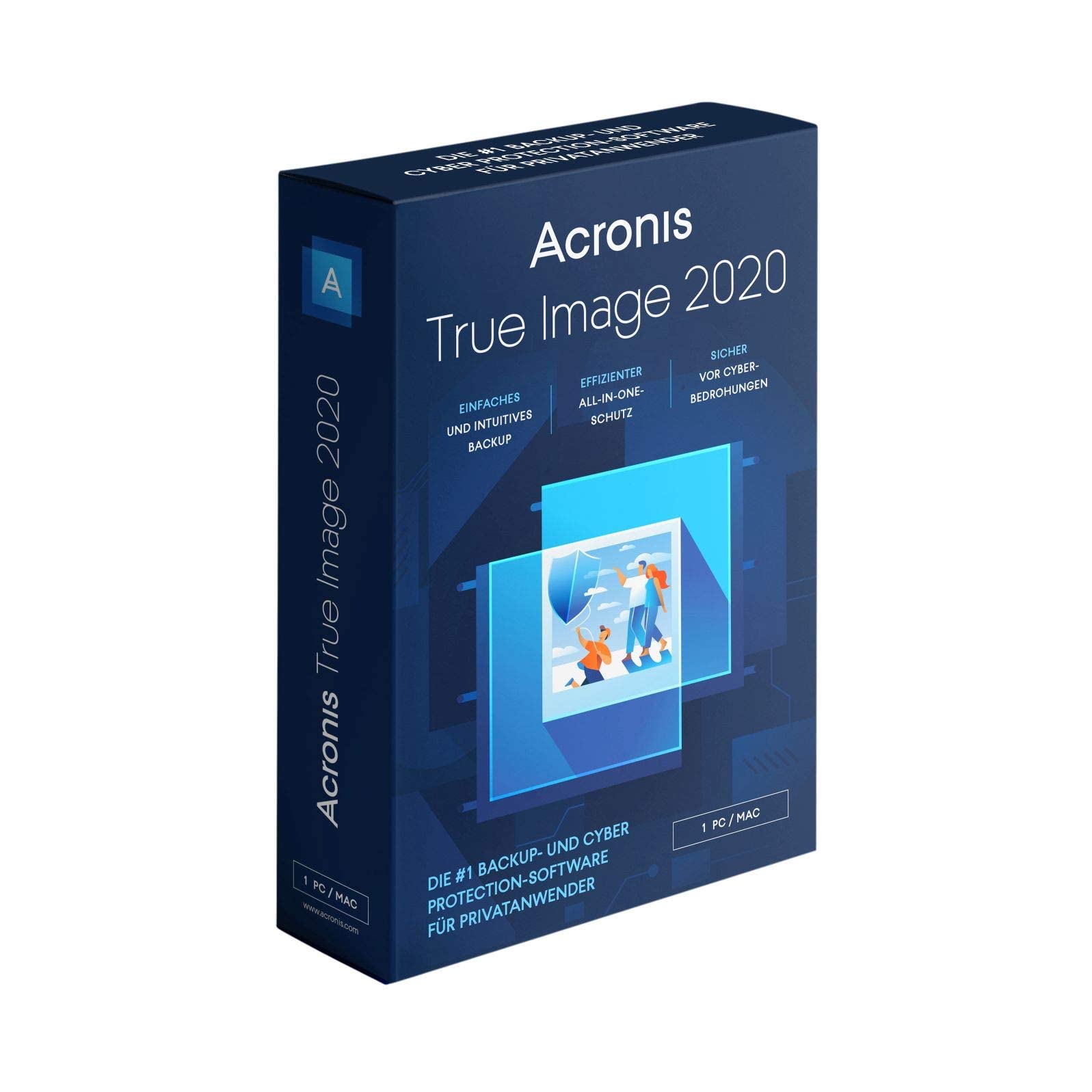 Acronis True Image 2021 | Premium | 1 PC/Mac | 1 Year | Consumer Cyber Protection Solution| Integrated Backup, Antivirus 1TB Cloud Storage | iOS/Android | Box Version